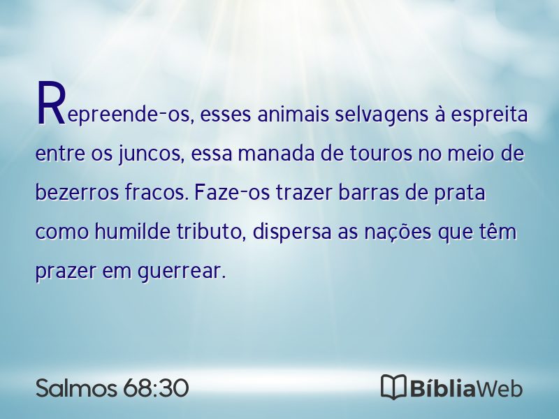 Salmos 68:30 em imagem para compartilhar