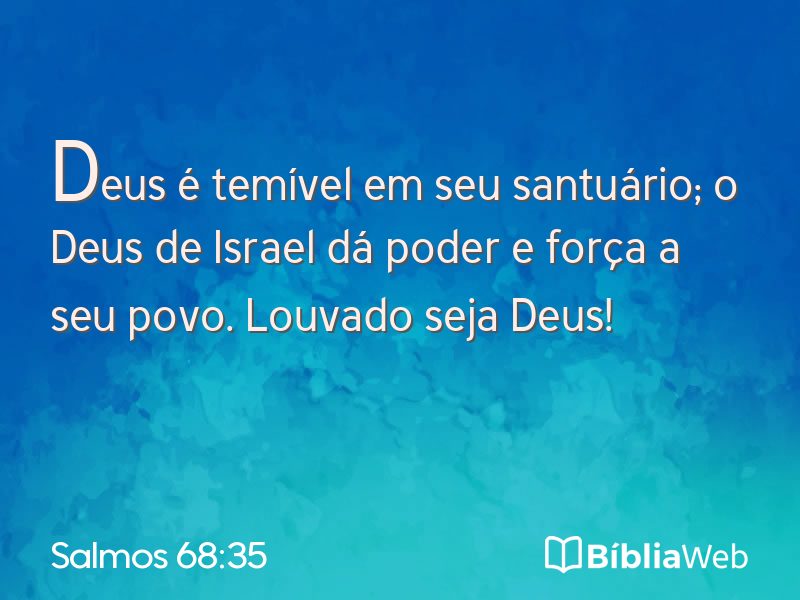 Salmos 68:35 em imagem para compartilhar