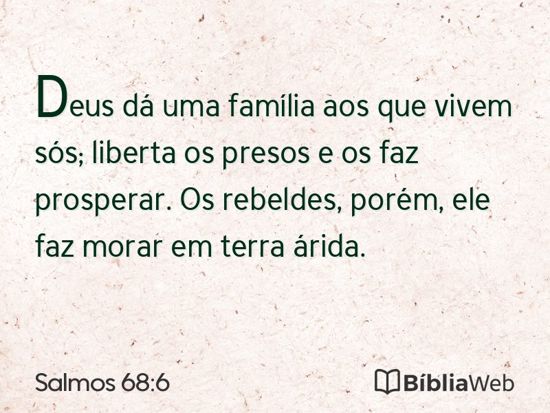 Salmos 68:6 em imagem para compartilhar