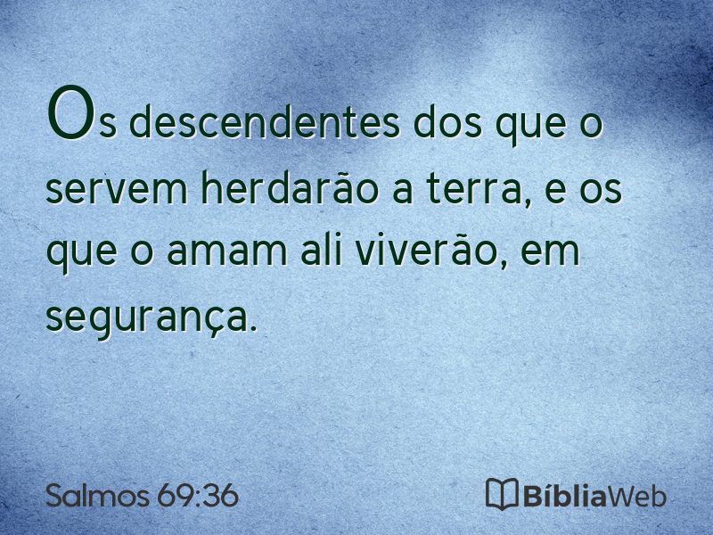 Salmos 69:36 em imagem para compartilhar