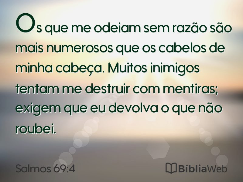 Salmos 69:4 em imagem para compartilhar