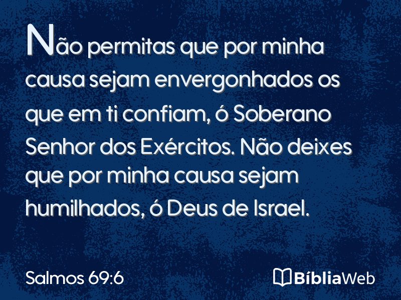 Salmos 69:6 em imagem para compartilhar