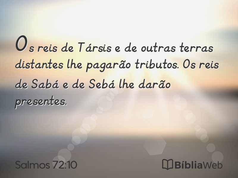 Salmos 72:10 em imagem para compartilhar