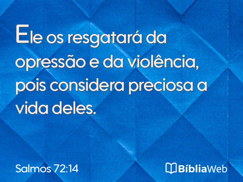 Salmos 72:14 em imagem para compartilhar