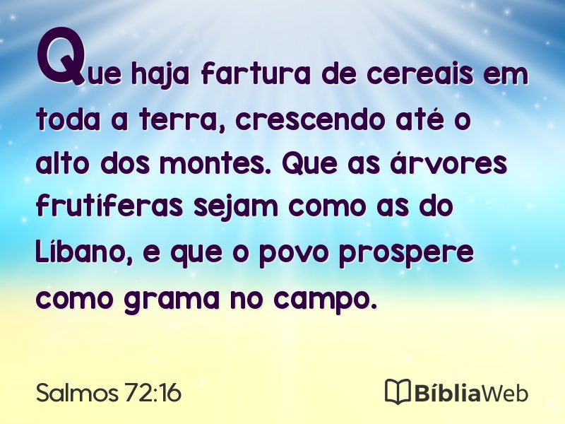 Salmos 72:16 em imagem para compartilhar