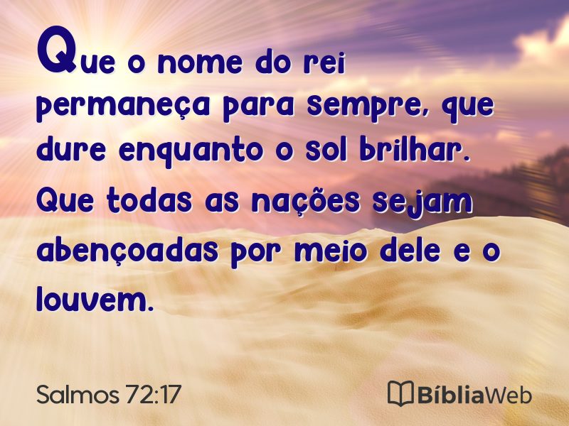 Salmos 72:17 em imagem para compartilhar