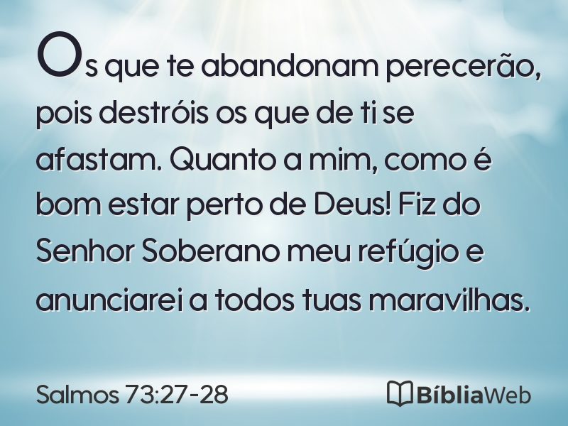 Salmos 73:27-28 em imagem para compartilhar