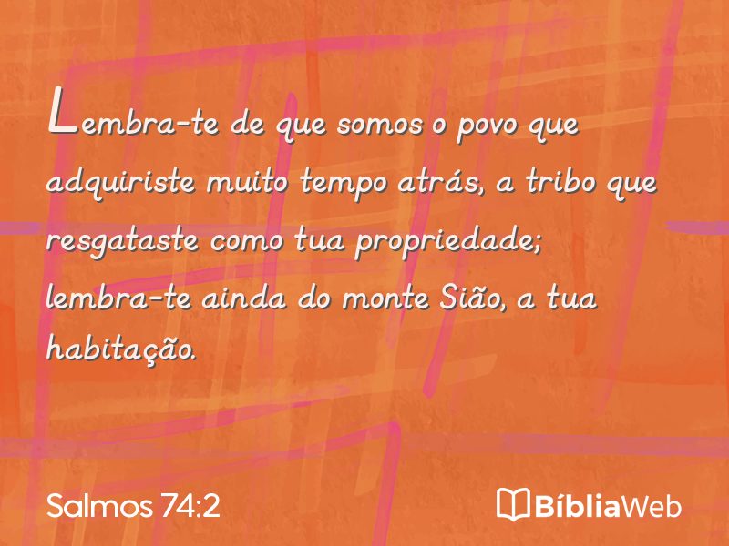 Salmos 74:2 em imagem para compartilhar