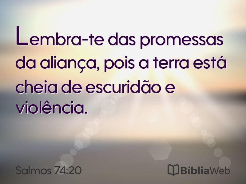 Salmos 74:20 em imagem para compartilhar