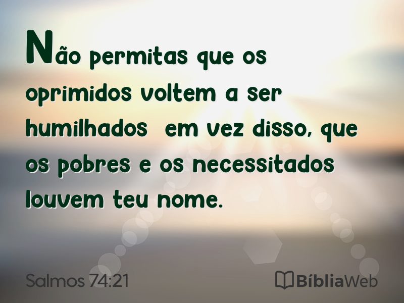 Salmos 74:21 em imagem para compartilhar