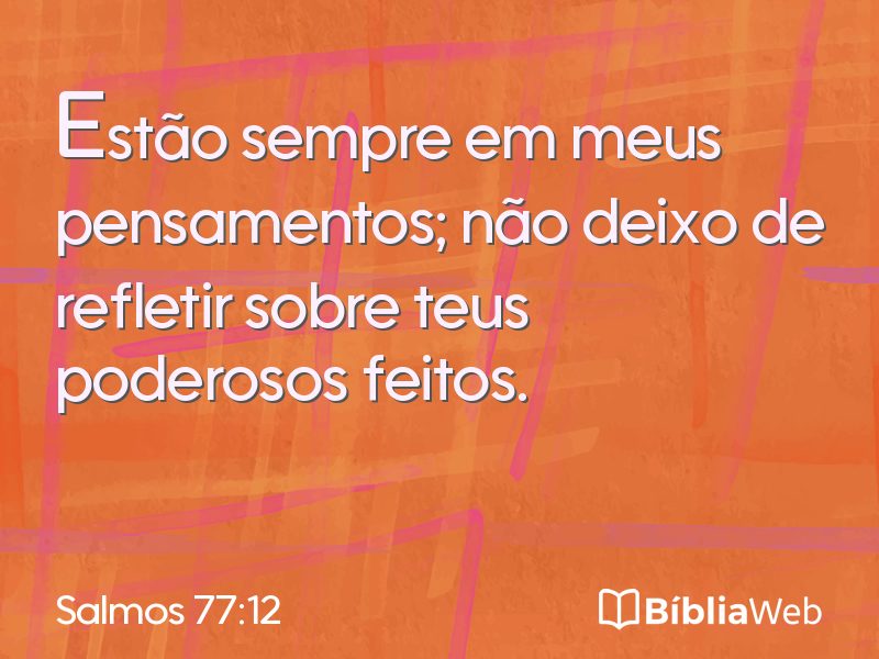 Salmos 77:12 em imagem para compartilhar