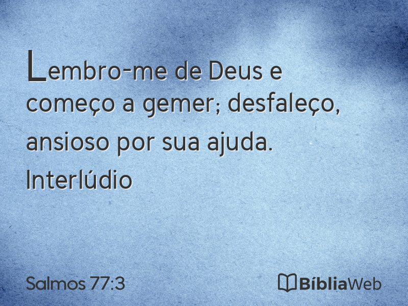 Salmos 77:3 em imagem para compartilhar