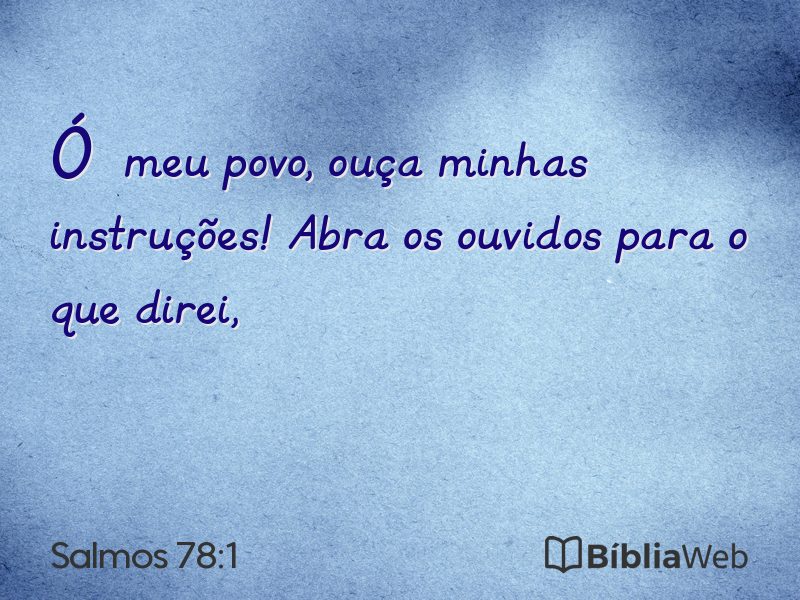 Salmos 78:1 em imagem para compartilhar