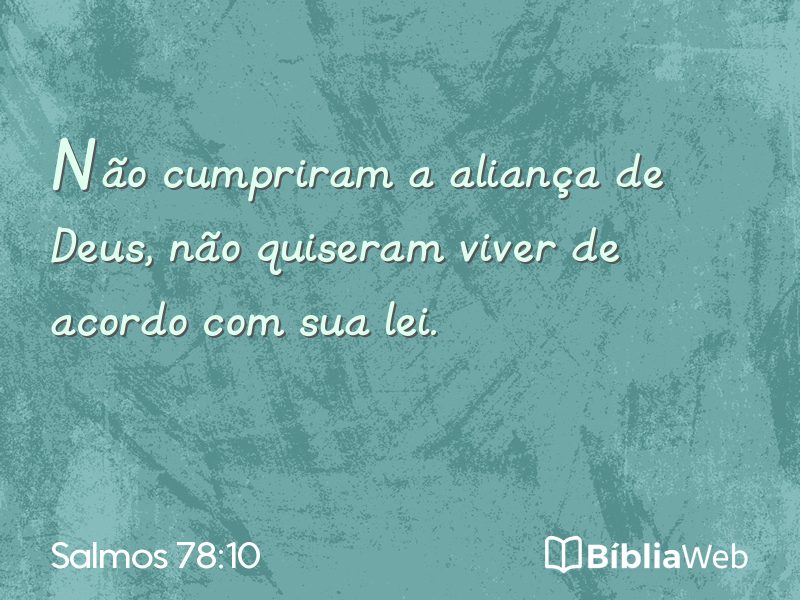 Salmos 78:10 em imagem para compartilhar