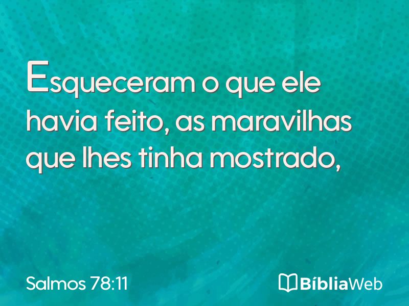 Salmos 78:11 em imagem para compartilhar