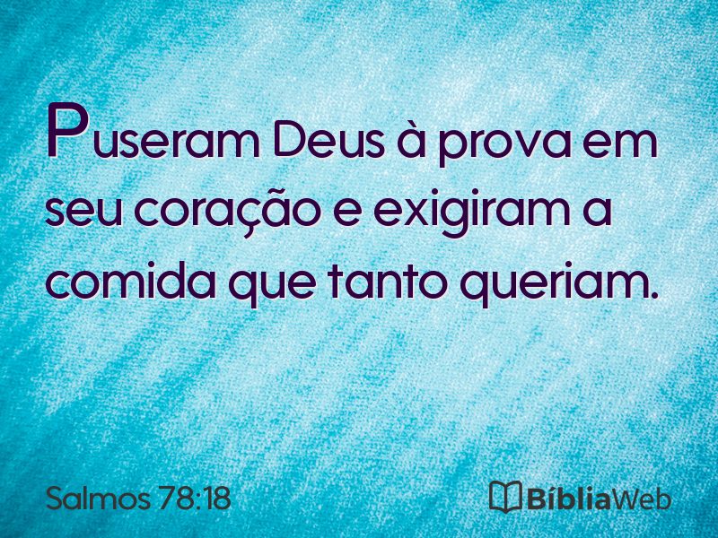 Salmos 78:18 em imagem para compartilhar