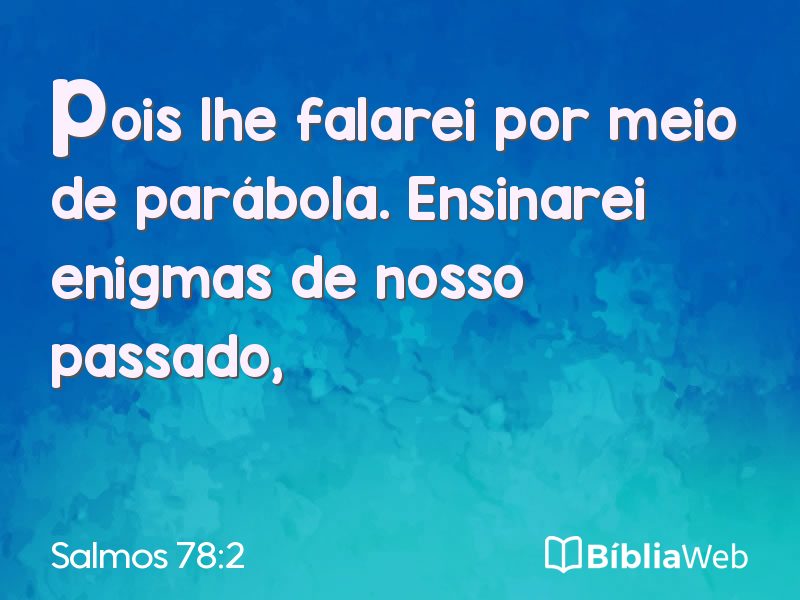Salmos 78:2 em imagem para compartilhar