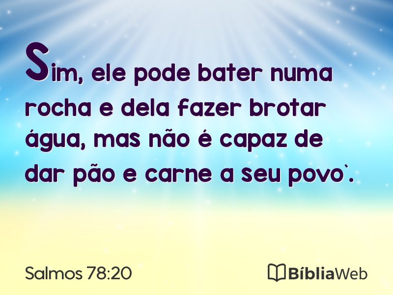 Salmos 78:20 em imagem para compartilhar