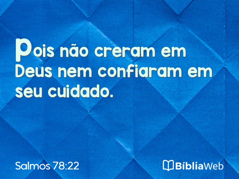 Salmos 78:22 em imagem para compartilhar