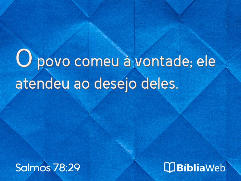 Salmos 78:29 em imagem para compartilhar