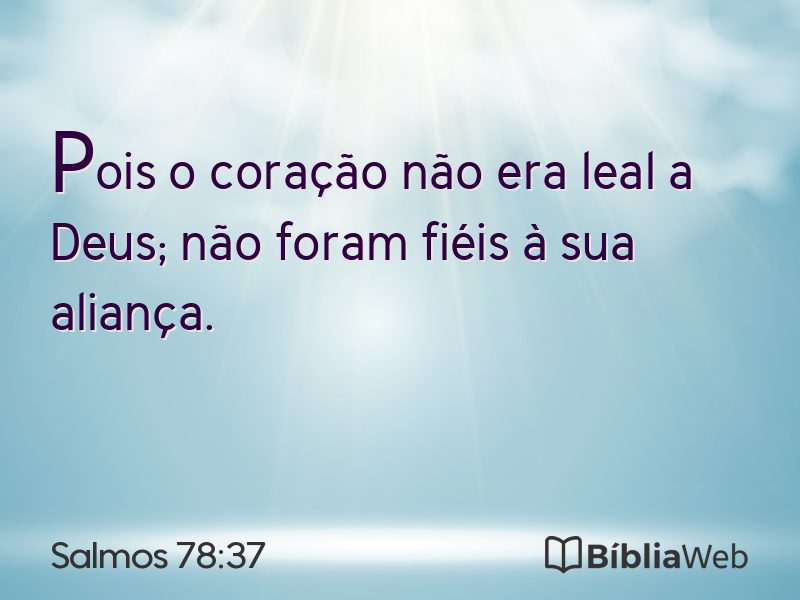 Salmos 78:37 em imagem para compartilhar