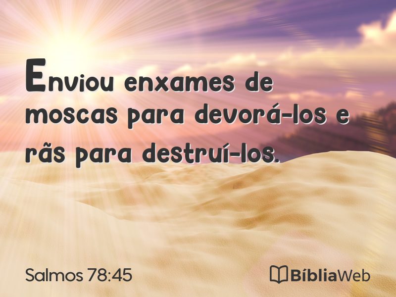 Salmos 78:45 em imagem para compartilhar