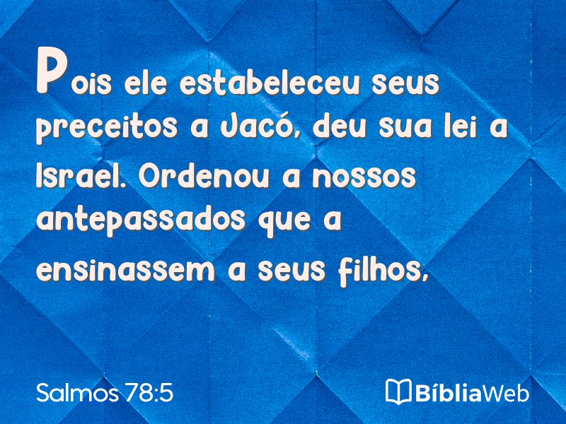 Salmos 78:5 em imagem para compartilhar