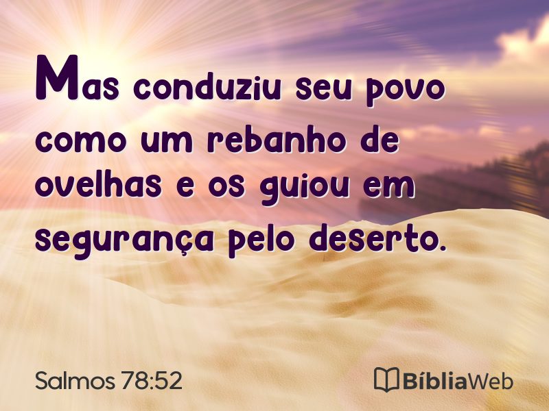 Salmos 78:52 em imagem para compartilhar