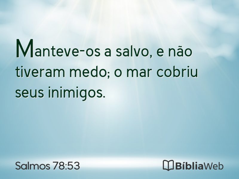 Salmos 78:53 em imagem para compartilhar