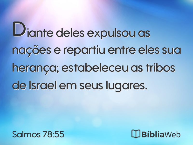 Salmos 78:55 em imagem para compartilhar