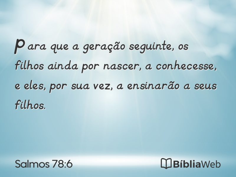Salmos 78:6 em imagem para compartilhar