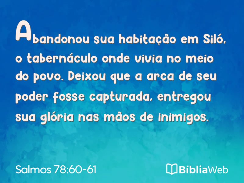 Salmos 78:60-61 em imagem para compartilhar