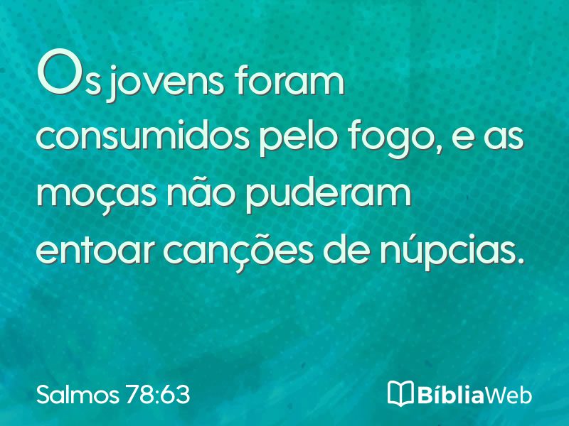 Salmos 78:63 em imagem para compartilhar