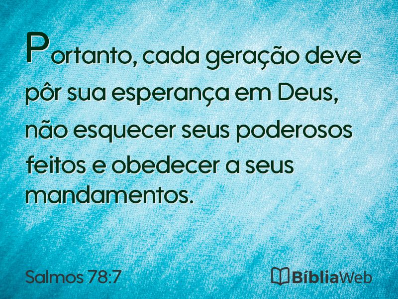 Salmos 78:7 em imagem para compartilhar