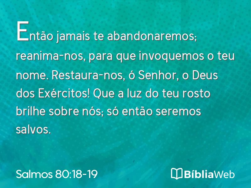Salmos 80:18-19 em imagem para compartilhar