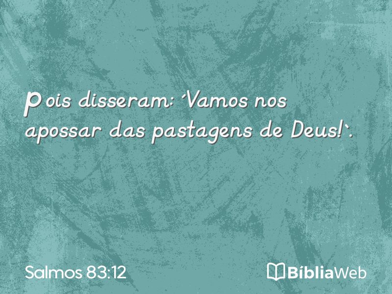 Salmos 83:12 em imagem para compartilhar