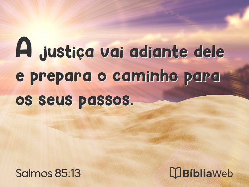 Salmos 85:13 em imagem para compartilhar