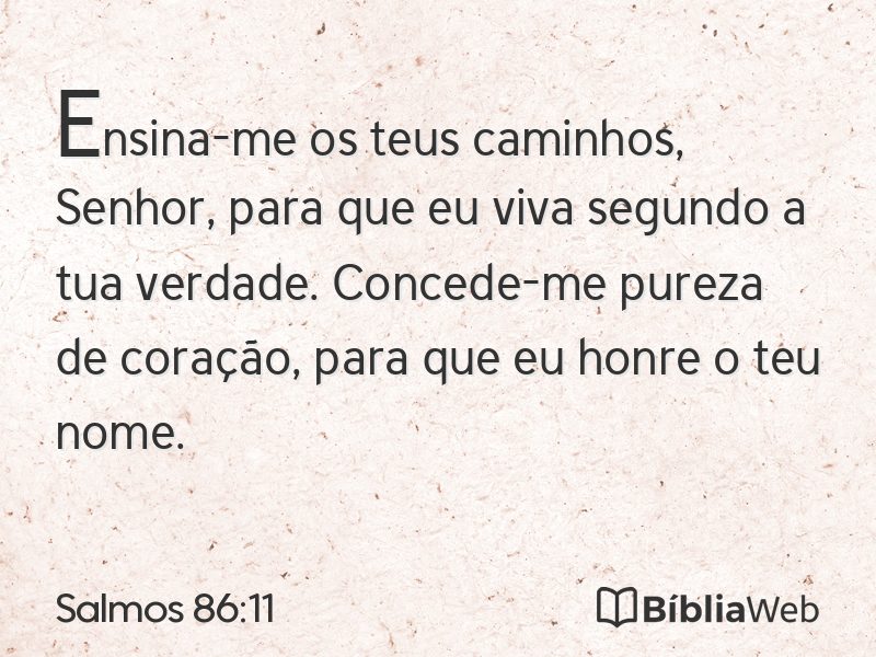 Salmos 86:11 em imagem para compartilhar