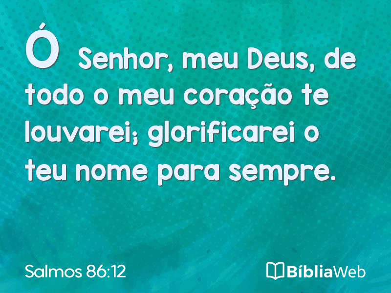 Salmos 86:12 em imagem para compartilhar