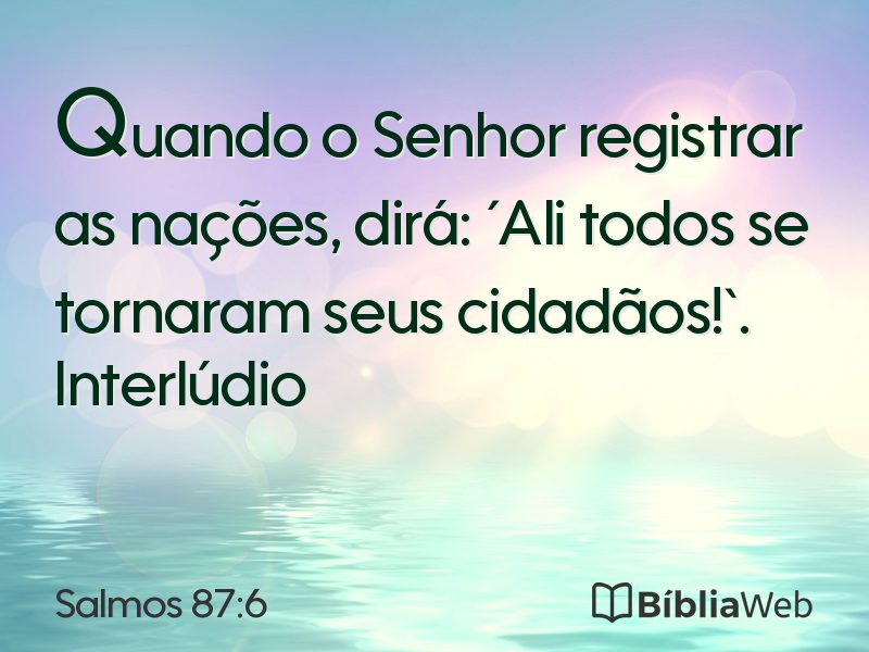 Salmos 87:6 em imagem para compartilhar
