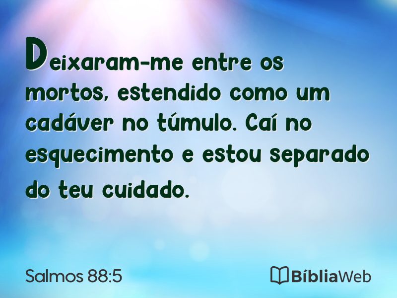 Salmos 88:5 em imagem para compartilhar