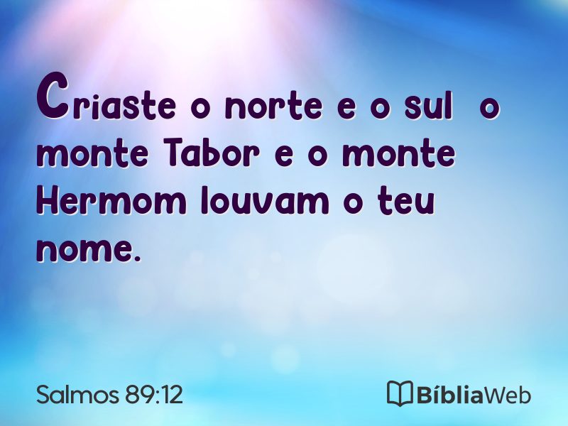 Salmos 89:12 em imagem para compartilhar