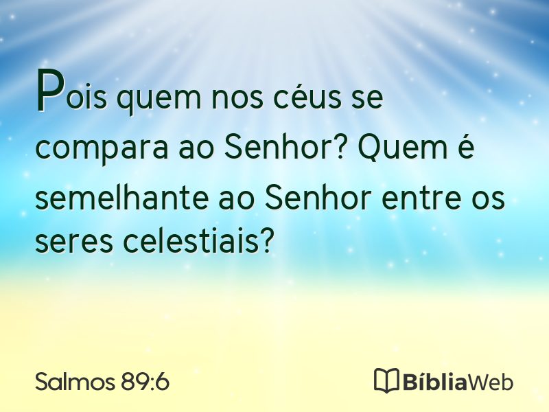 Salmos 89:6 em imagem para compartilhar