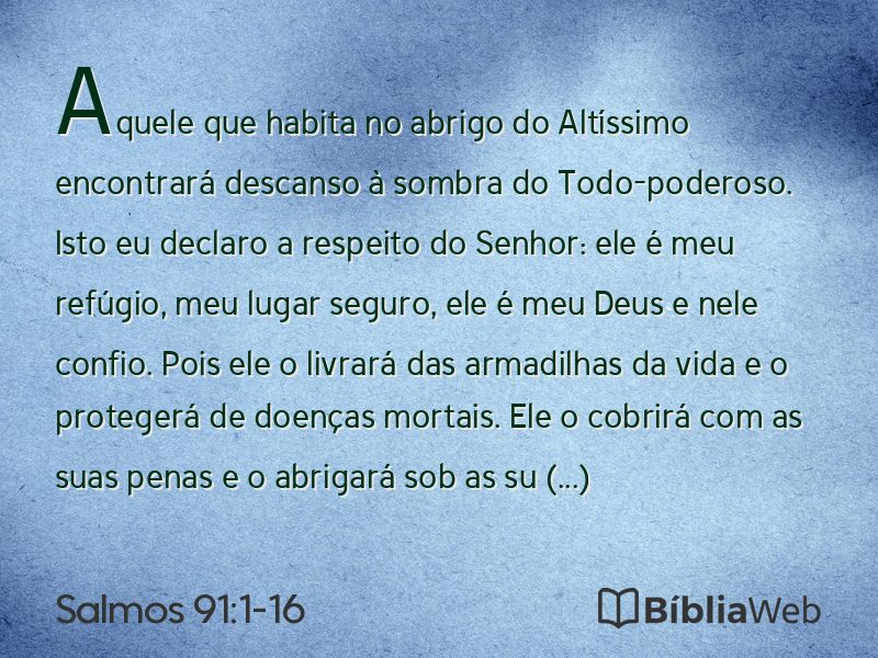 Salmos 91:1-16 em imagem para compartilhar
