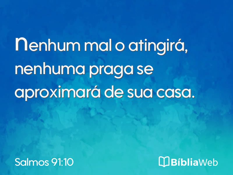 Salmos 91:10 em imagem para compartilhar