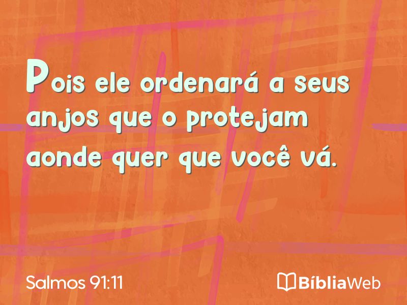 Salmos 91:11 em imagem para compartilhar