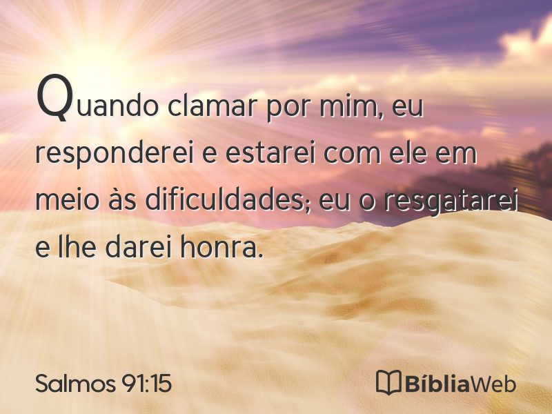 Salmos 91:15 em imagem para compartilhar