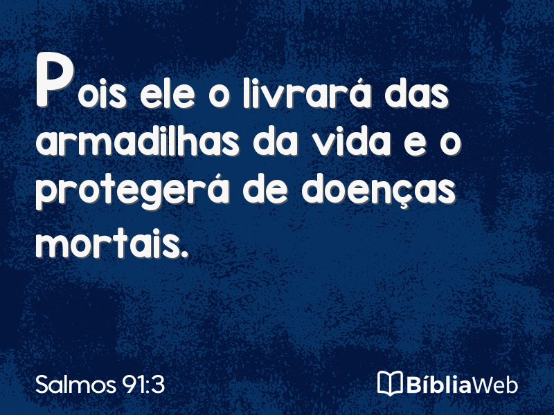 Salmos 91:3 em imagem para compartilhar