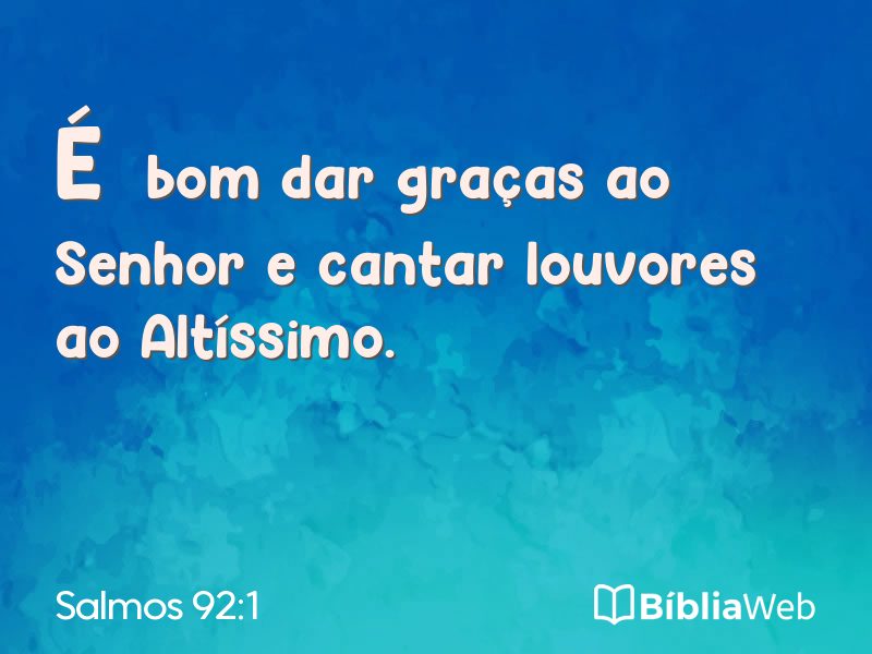 Salmos 92:1 em imagem para compartilhar