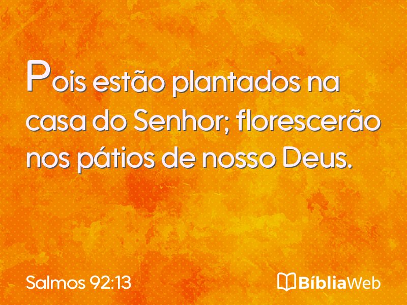 Salmos 92:13 em imagem para compartilhar